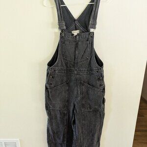 Madewell Black Denim Oversized Carpenter Overalls, size M